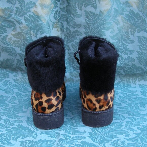 🤎🖤 J. Crew size 8-8.5 Nordic Boots in Leopard Calf Hair - Picture 6 of 12